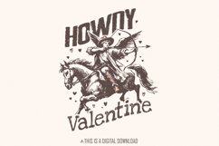 Howdy Valentine Cowboy Cupid PNG, Western Retro Valentine Product Image 1