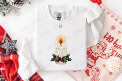 Knit Candle Holly Embroidery SVG | Cozy Christmas Light Product Image 3