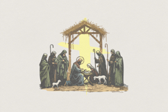 Nativity Scene PNG, Holy Family Digital Art, Christmas Product Image 1
