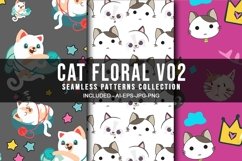 Cat Floral V02 Seamless Patterns Collection Product Image 1