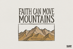 Faith Can Move Mountains PNG, Inspirational Bible Verse Product Image 1