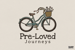 Pre-Loved Journeys PNG, Retro Bicycle T-Shirt Design, Product Image 1