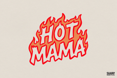 Hot Mama PNG Design, Bold Retro Mom Shirt Graphic, Funny Product Image 1