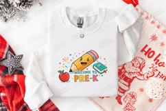 Welcome To Pre-K SVG - Kawaii Pencil and Apple Cut File Product Image 3