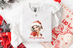 Christmas Woman T-shirt Design, Holiday Vintage Illustration Product Image 2