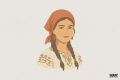 Ukrainian Woman PNG, Folk Art Printable, Ethnic Embroidery Product Image 1