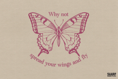 Why Not Spread Your Wings And Fly PNG, Vintage Pink Product Image 1