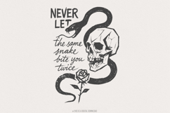 Never Let the Same Snake Bite You Twice PNG, Skull Snake Product Image 1