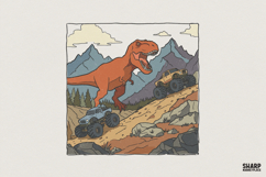 T-Rex Monster Truck PNG Design, Dinosaur Off Road Shirt Product Image 1