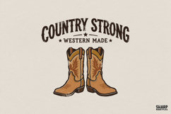 Country Strong Western Made PNG, Cowboy Boots Digital Shirt Product Image 1