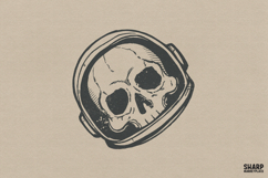 Astronaut Skull Helmet Illustration, PNG Designs For Shirt, Product Image 1