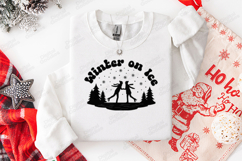 Winter on Ice SVG, Retro Skating Scene Christmas PNG Product Image 3