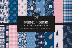 16 Winter &amp; Blush Seamless Patterns Product Image 1