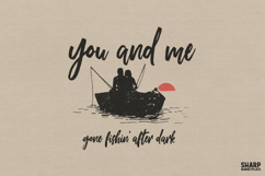 You And Me Gone Fishin' After Dark Fishing PNG Couple Boat Product Image 1