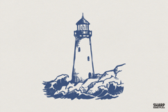 Lighthouse PNG Design, Nautical Ocean Shoreline Graphic, Product Image 1