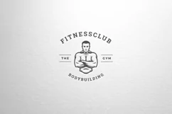 Athletic man portrait fitness club logo Product Image 1