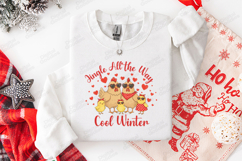 Jingle All The Way Cool Winter Chicken Family Christmas SVG Product Image 3