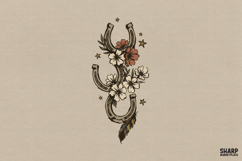 Western Horseshoe Wildflower Charm Illustration, Western Product Image 1