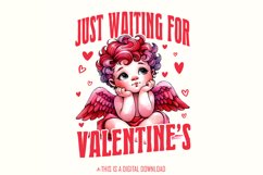 Just Waiting For Valentine&#039;s Png, Retro Valentine Png, Baby Product Image 1
