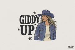 Giddy Up PNG, Western Cowgirl Shirt PNG, Country Rodeo Product Image 1