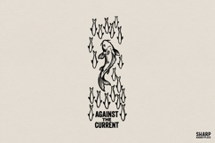 Against The Current PNG, Motivational Koi Fish Digital Product Image 1