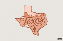 Texas PNG Design, Desert Sunset Western Graphic, Vintage Product Image 1