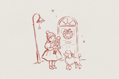 Nutcracker Christmas PNG, Girl With Poodle, Holiday Door Product Image 1