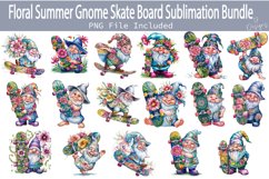 Floral Summer Gnome Skate Board Sublimation Bundle Product Image 1