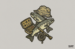 Fishing Gear Fishing PNG, Hunting PNG, Western PNG, Rustic Product Image 1