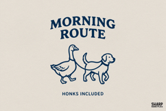 Morning Route PNG, Funny Goose and Dog Walking Shirt Product Image 1