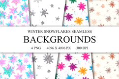 4 Winter Snowflakes Seamless Patterns, Xmas Digital Paper Product Image 1