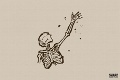 Skeleton Torch PNG, Halloween PNG, Trendy PNG, Vintage Dark Product Image 1