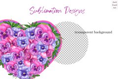 Heart floral Sublimation, PNG Product Image 3