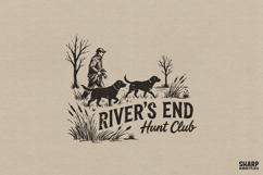 River’s End Hunt Club Dog Scene, PNG Designs For Shirt PNG Product Image 1