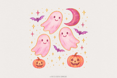 Pastel Cute Ghost PNG, Pumpkin PNG, Pastel Halloween PNG Product Image 1