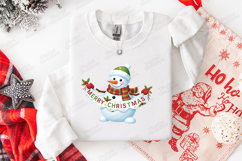 Merry Christmas Snowman Tshirt Design Cute Holiday Art Product Image 2