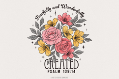 Fearfully and Wonderfully Png, Christian Png, Retro Boho Product Image 1