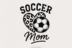 Soccer Mom PNG, Leopard Heart Soccer Ball PNG, Digital Product Image 1