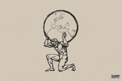 Trendy PNG, Shirt PNG, Sublimation PNG, Vintage Atlas Globe Product Image 1