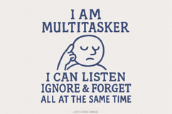 Multitasker Humor Png, Sublimation Design, Retro Png, Funny Product Image 1