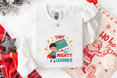 Tiny But Mighty Learner SVG - Superhero Boy Book Cut File Product Image 3