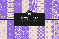 16 Ivory &amp; Lilac Seamless Patterns Product Image 1