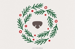 Wreath Bear Nose PNG, Cute Christmas Wreath PNG, Holiday Product Image 1