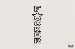 Fcker PNG, Vertical Funny Letter Art, Edgy Censored Word Product Image 1