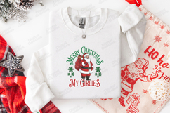 Merry Christmas My Girlies Santa Tshirt Winter Holiday Art Product Image 2