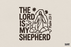 The Lord Is My Shepherd PNG, Psalm 23:1 Christian Digital Product Image 1