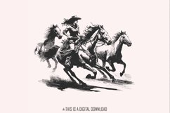 Cowgirl Horse Western PNG, Retro Wild Horses Sublimation, Product Image 1