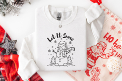 Let It Snow Snowman SVG - Winter Christmas Doodle Product Image 3