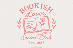 Bookish Lover Social Club PNG, Book Lover PNG, Reading Product Image 1