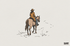 Cowgirl Riding Horse PNG, Western T-Shirt Digital Download, Product Image 1